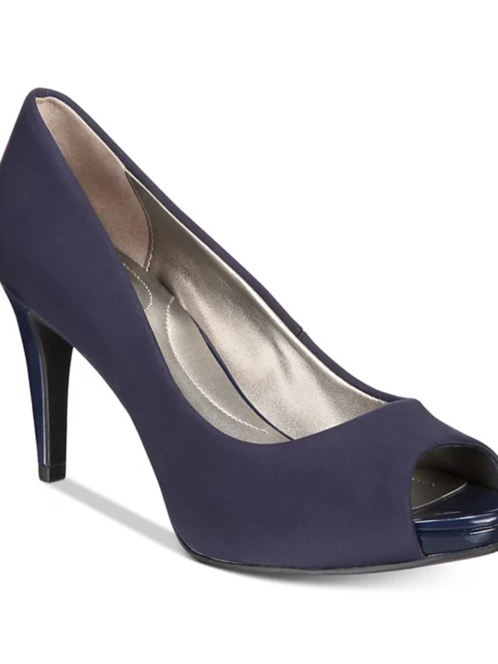 Bandolino Navy Open-Toe Mid Heel Pump 9W